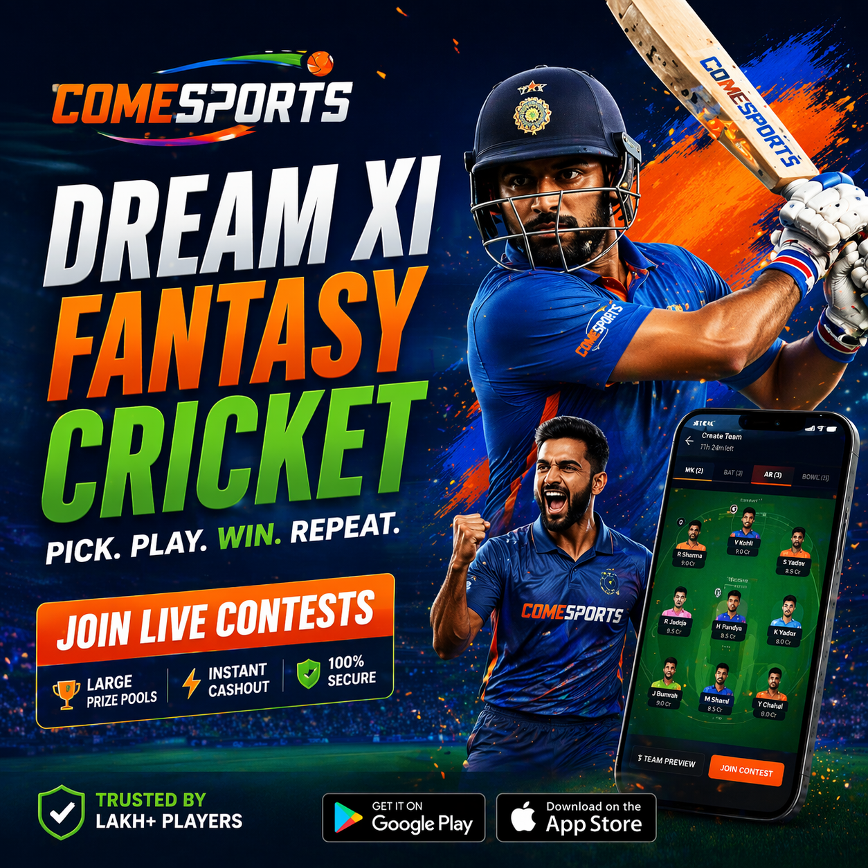 COME WIN 11 fantasy sports main visual